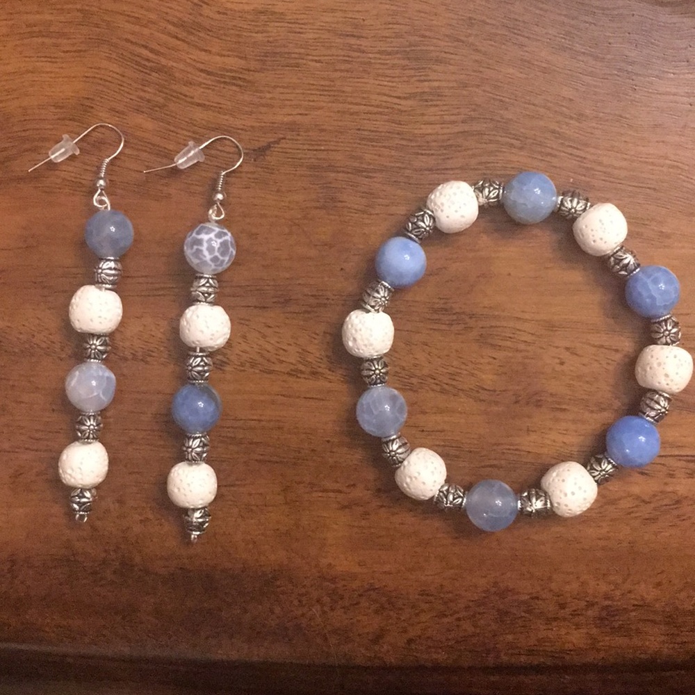 Handmade bracelet and earrings